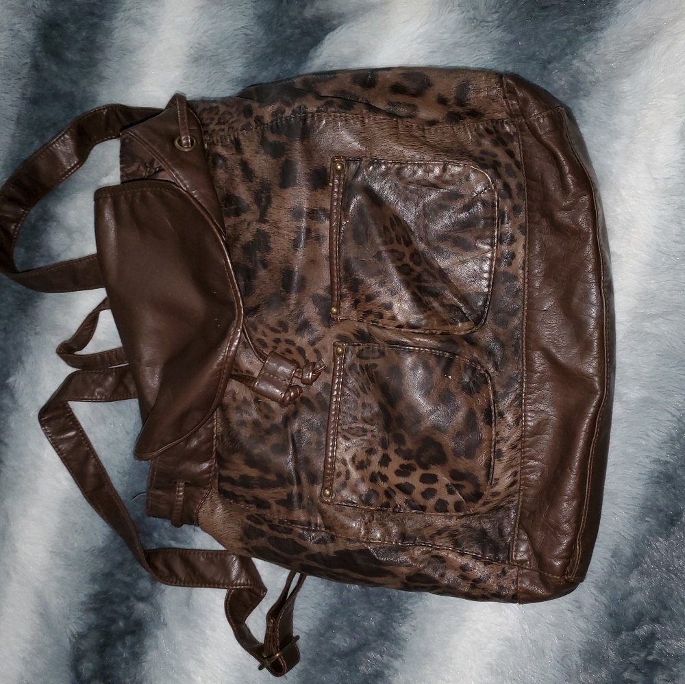 Mossimo Brown Animal Print Backpack